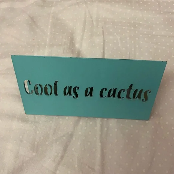 Turquoise Cactus Sign - Picture 4 of 4